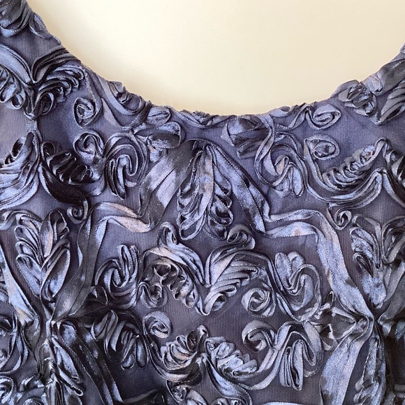 Alex Evenings Embellished Fit and Flare Soutache on Tulle Dress - Blue - 14W - Picture 5 of 10